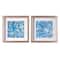 American Art Decor Framed Wall Art with Seashell Decoration and Glass Cover 2-Piece Set - 11.81" x 11.81" x 1.18"